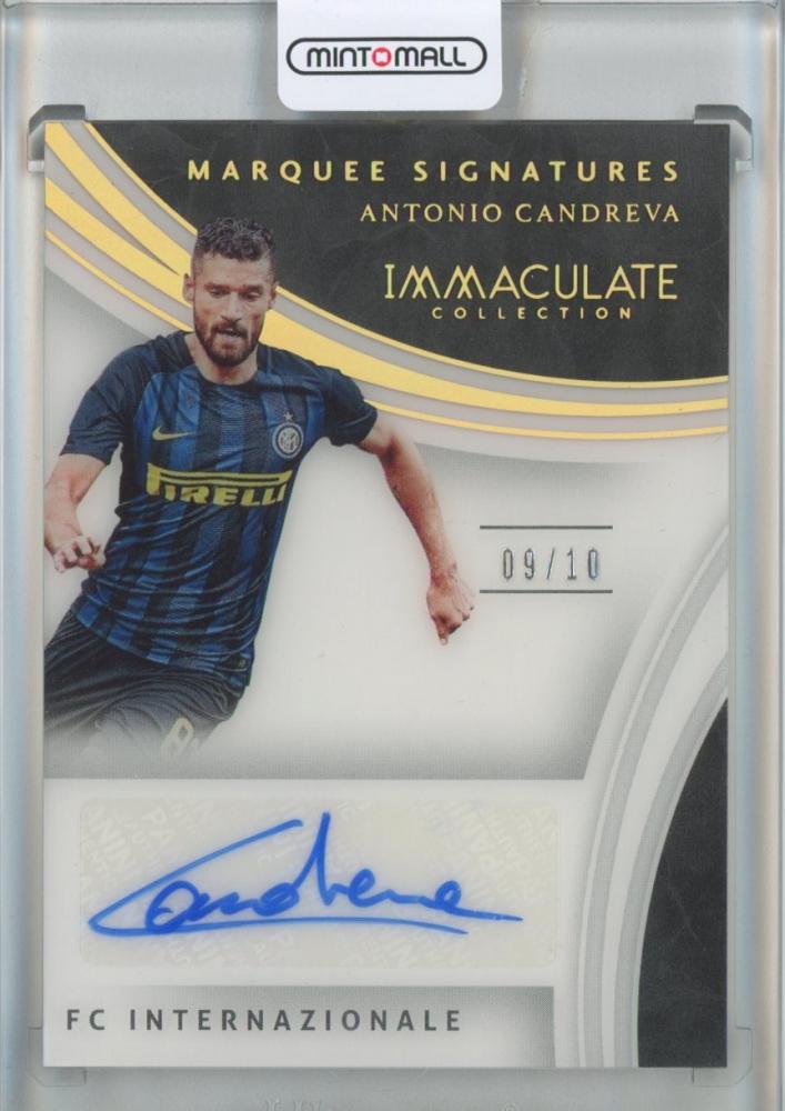 2017 Immaculate Collection Antonio Candreva Marquee Signatures Gold 09/10 FC Internazionale Milano trading card