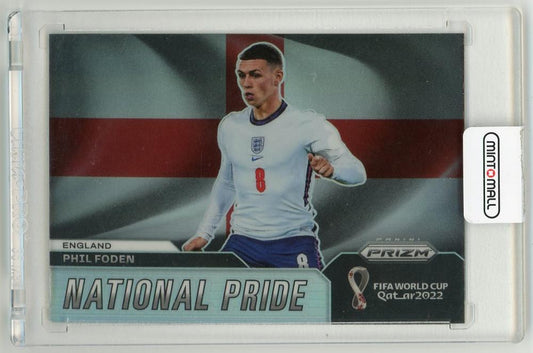 2022 Panini Prizm FIFA World Cup Qatar National Pride trading card featuring Phil Foden #9 from England
