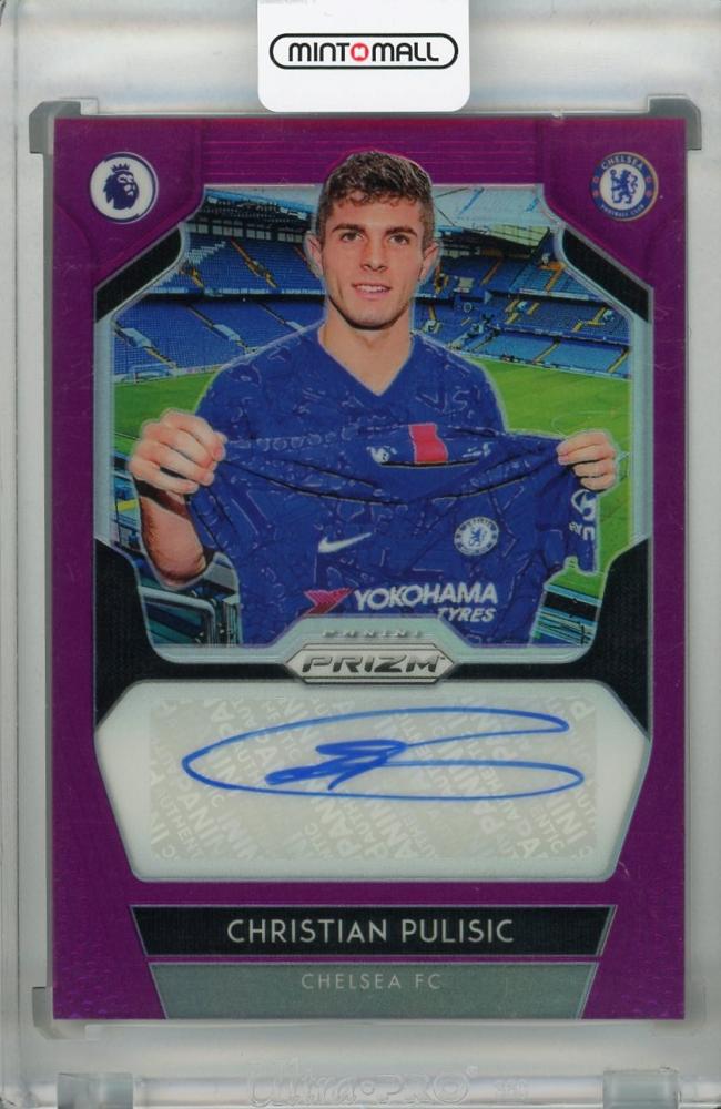 2019-20 Panini Prizm Premier League Christian Pulisic purple signature parallel card 11 out of 99