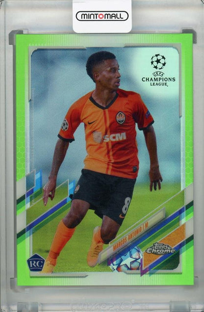 2020-21 Topps Chrome UEFA Champions League FC Shakhtar Donetsk Marcos Antonio Neon Green parallel trading card 62 of 99