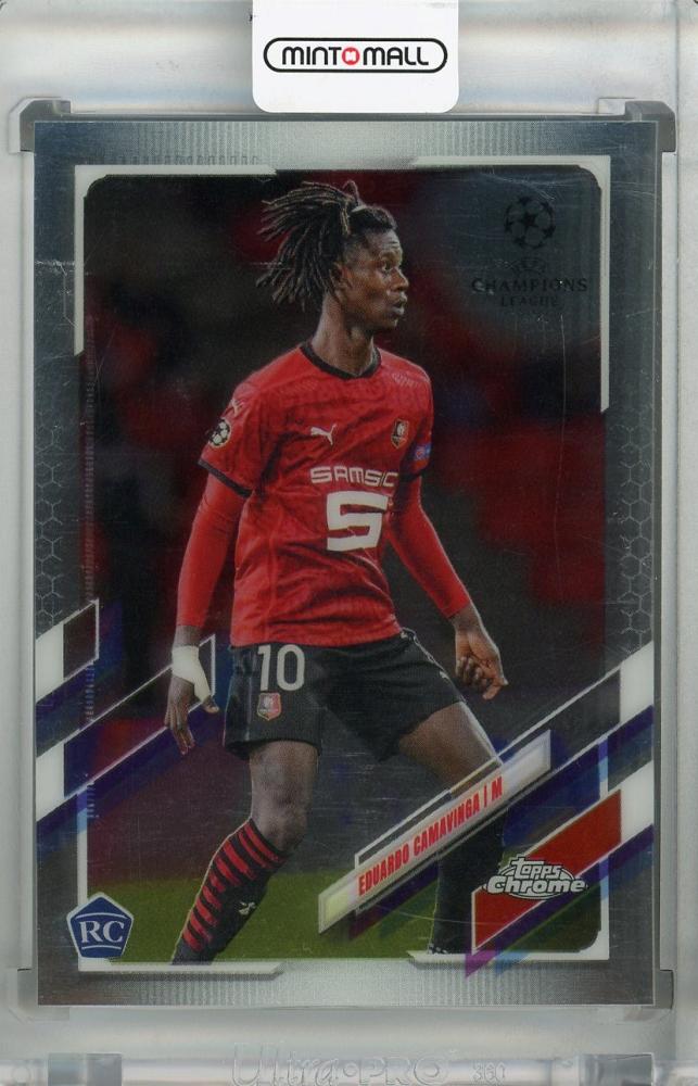 2020-21 Topps Chrome UEFA Champions League Eduardo Camavinga Stade Rennais FC Base card