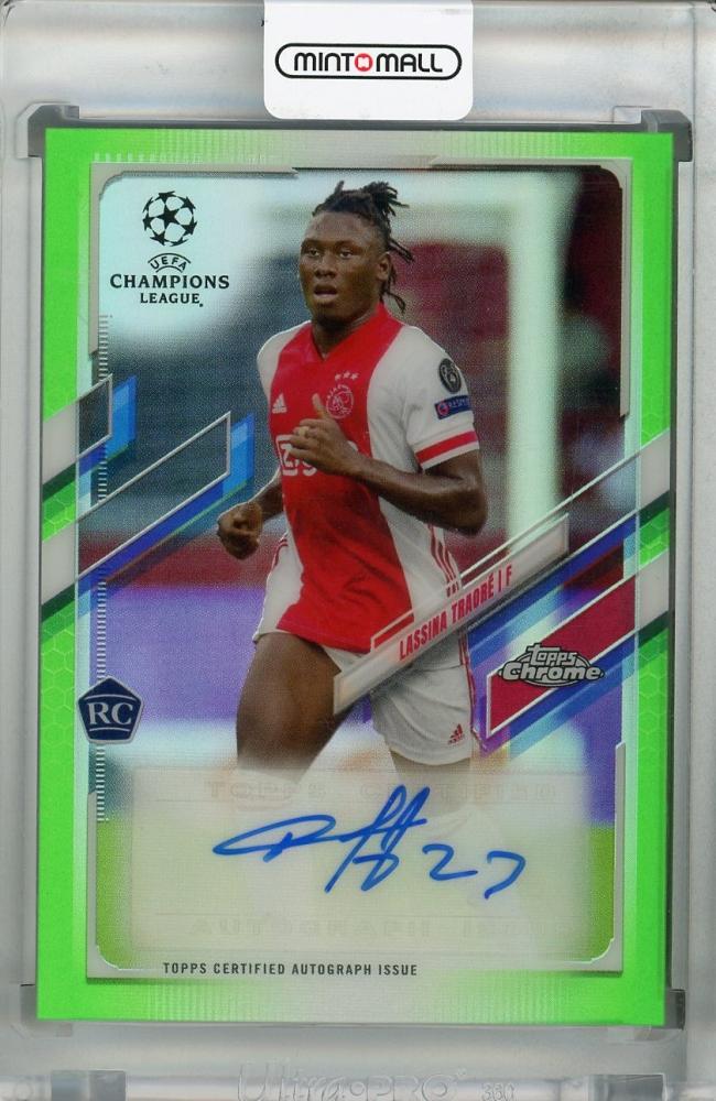 2020-21 Topps Chrome UEFA Champions League Lassina Traore AFC Ajax Neon Green parallel card numbered 88 out of 99