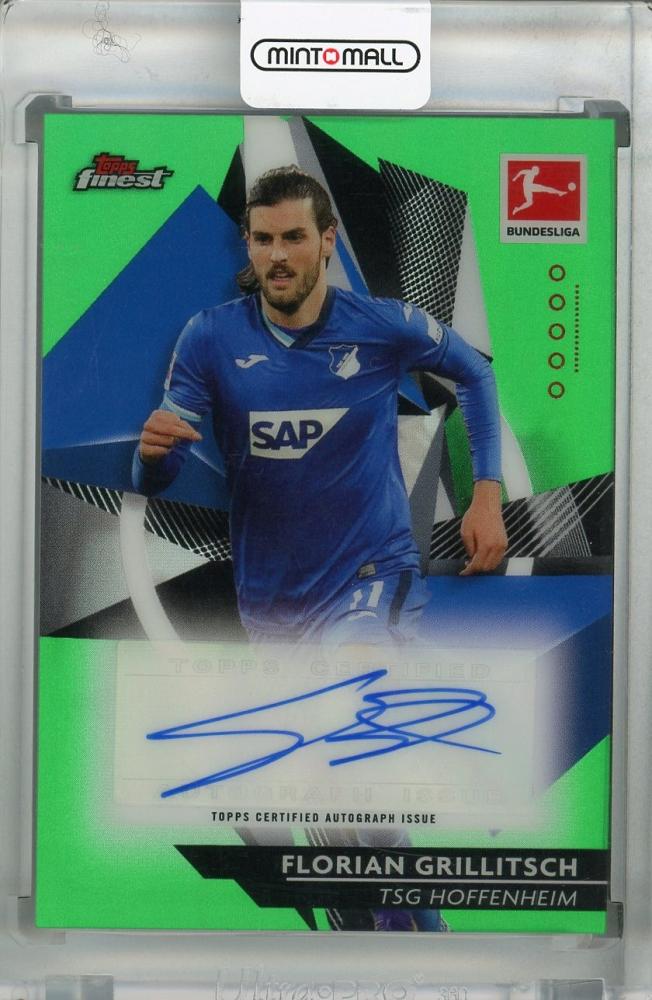 2020-21 Topps Finest Bundesliga Florian Grillitsch TSG HOFFENHEIM Base Autograph Green Parallel card 20 of 50