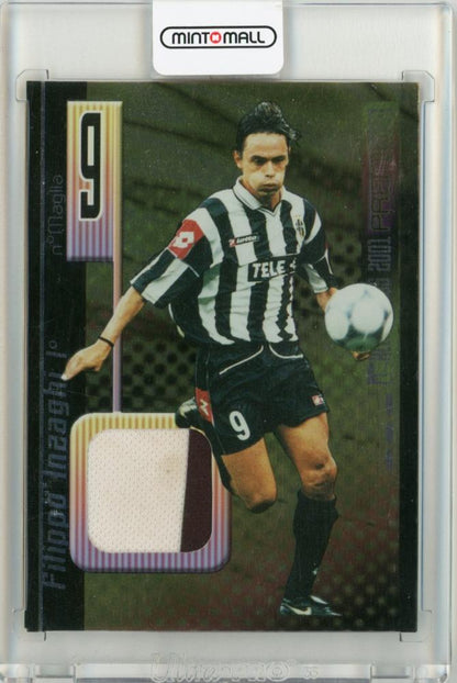 Used Panini 2001 Calcio Premium Filippo Inzaghi soccer jersey with minor stain on back