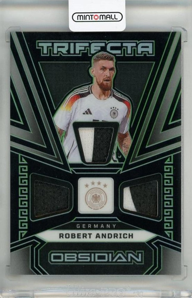 2023-24 Panini Obsidian Robert Andrich Trifecta Material Electric Etch Green card #162/5