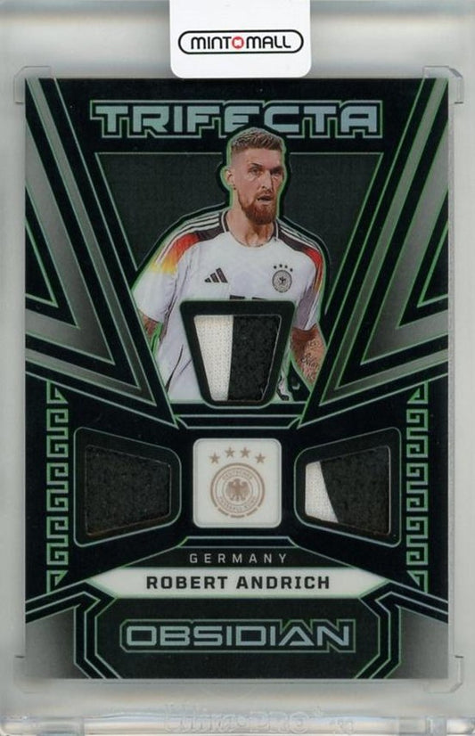 2023-24 Panini Obsidian Robert Andrich Trifecta Material Electric Etch Green card #162/5