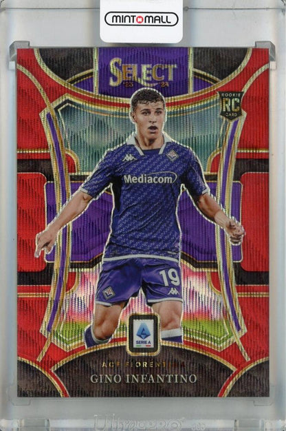 2023-24 Panini Select Serie A Gino Infantino Mezzanine Red Wave #182 rookie card 35 of 49 ACF Fiorentina with surface scratches