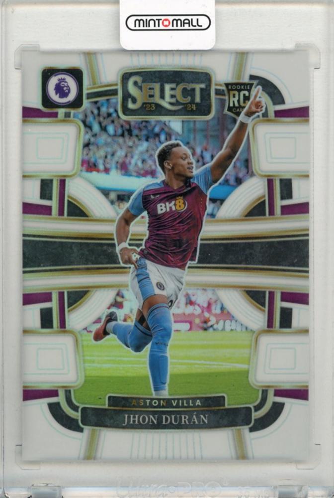 2023-24 PANINI Select English Premier League trading card of Jhon Duran White in Aston Villa kit #1216/20