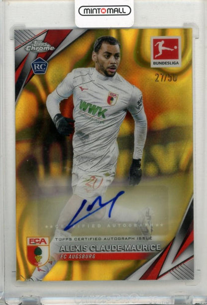 2024-25 TOPPS Chrome Bundesliga Alexis Claude-Maurice Autograph Gold Lava Refractors card #BAACM27/50 from FC Augsburg