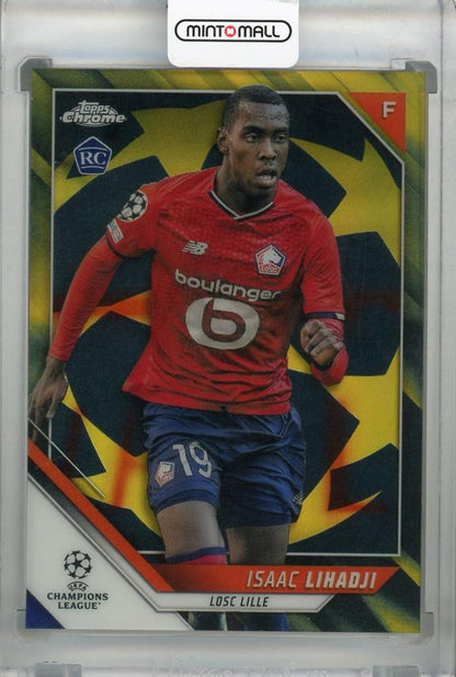 2020-21 Topps Chrome UEFA Champions League LOSC Lille Isaac Lihadji Base Black Gold Starball card 30 of 30