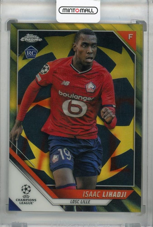 2020-21 Topps Chrome UEFA Champions League LOSC Lille Isaac Lihadji Base Black Gold Starball card 30 of 30