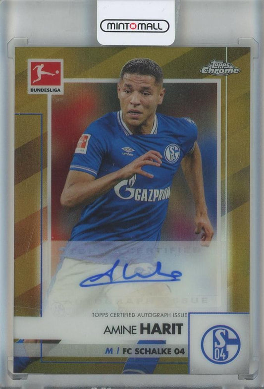2020-21 Topps Chrome Bundesliga Amine Harit Gold Refractors serial numbered trading card FC Schalke 04