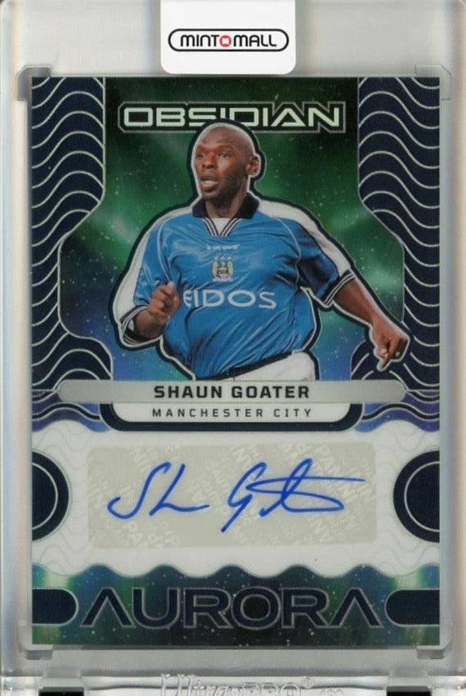 2023-24 Panini Obsidian Shaun Goater Aurora Autographs collectible card #24136 out of 199 with autograph