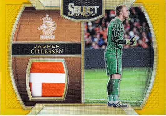 2016-17 Panini Select Netherlands Jasper Cillessen Memorabilia Gold Parallel card numbered 08/10