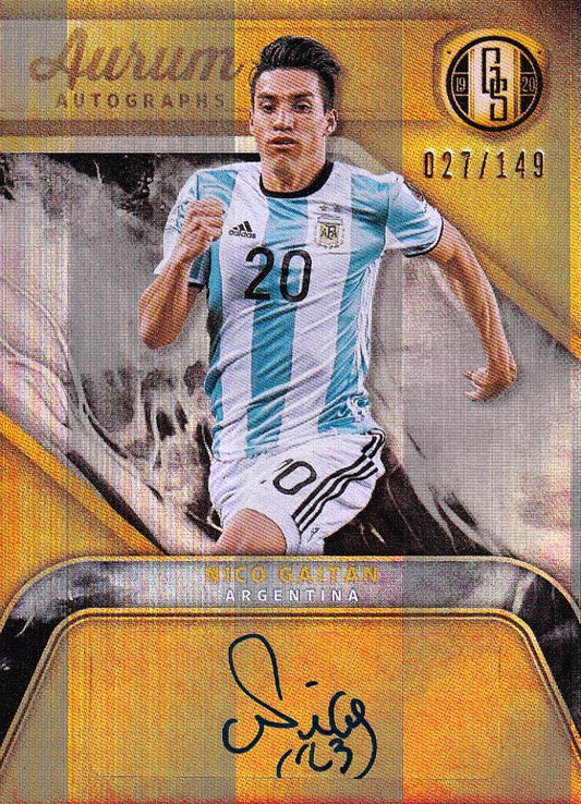 2019-20 Panini Gold Standard Argentina Nico Gaitan Gold Medals Autographs card numbered 027/149