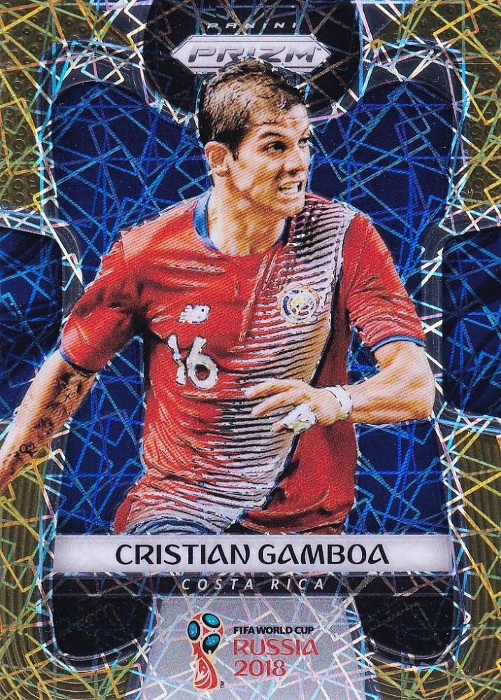2018 Panini Prizm World Cup Russia Costa Rica Cristian Gamboa Gold Lazer Parallel trading card 01/15