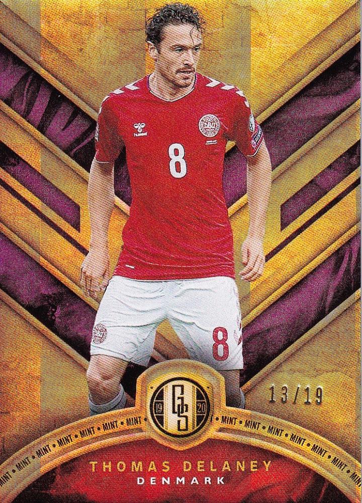 2019-20 Panini Gold Standard Denmark Thomas Delaney Base Mint Parallel card number 13 of 19