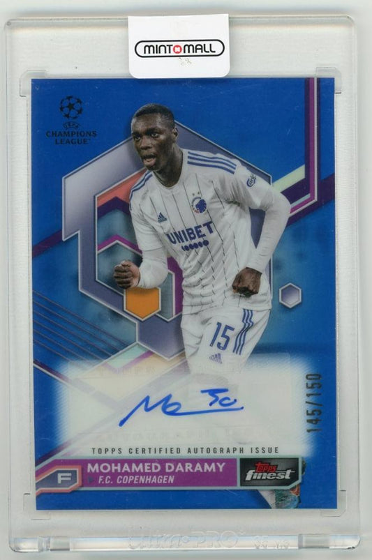 2022-23 TOPPS Finest UEFA Club Competitions Autograph card Mohamed Daramy Blue Refractor Parallel 145 of 150