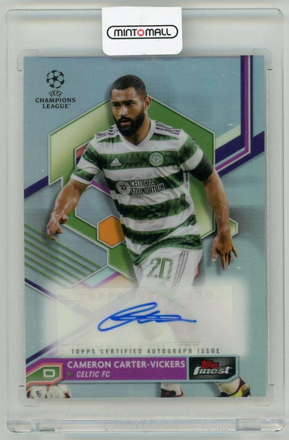 2022-23 TOPPS Finest UEFA Club Competitions autograph card featuring Cameron Carter-Vickers with serial A-CC