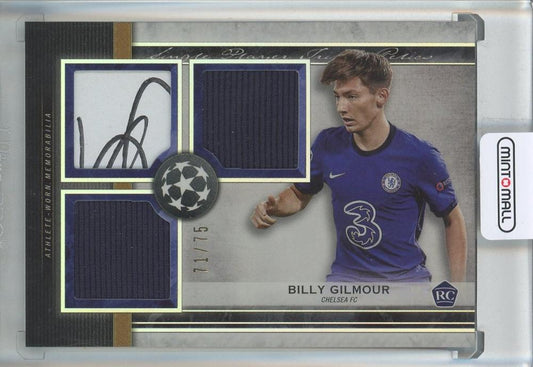 2020-21 Topps Museum UEFA Champions League Billy Gilmour rookie card with triple relics Chelsea FC