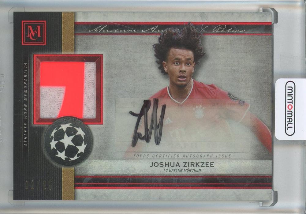2020-21 Topps Museum Collection UEFA Champions League Joshua Zirkzee Autograph Relics Ruby card #MARJZ02/25