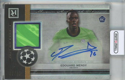 2020-21 Topps Museum Collection UEFA Champions League Edouard Mendy Autograph Relics Sapphire card Chelsea FC #82/99