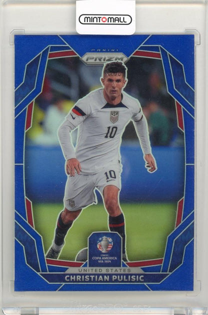 2024 Panini Prizm Copa America soccer card of Christian Pulisic with Blue Prizm design representing United States