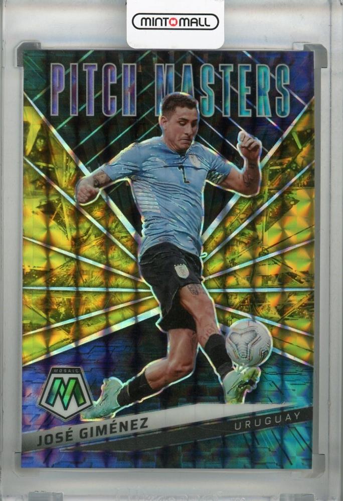 2021-22 Panini Mosaic Road to FIFA World Uruguay Jose Maria Gimenez Pitch Masters Gold card numbered 01 of 10