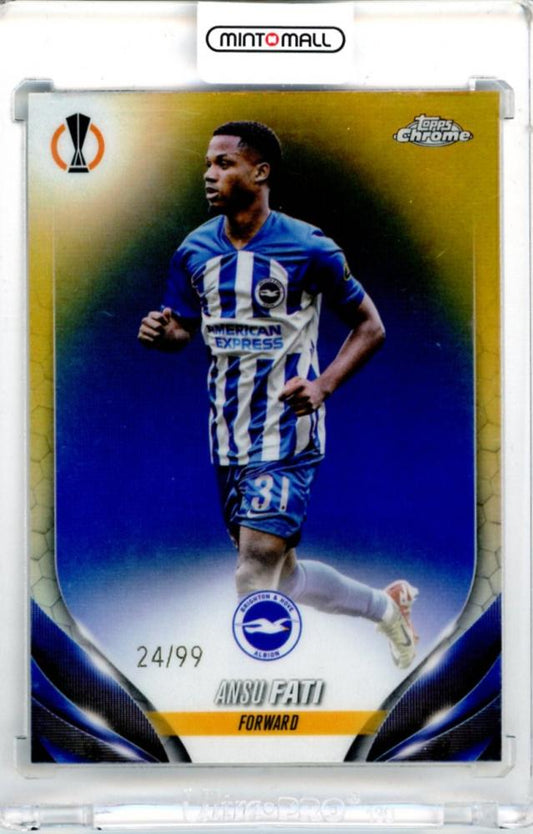 2023-24 Topps Chrome UEFA Club Competitions Ansu Fati Base Color Match Parallel card #74 serial 24/99 Brighton & Hove Albion FC