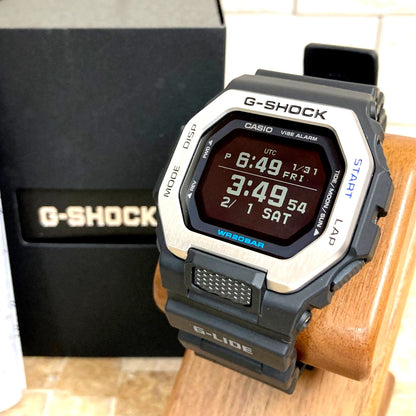 Casio G-Shock G-Lide GBX-100 sports watch with white LED backlight and Bluetooth connectivity