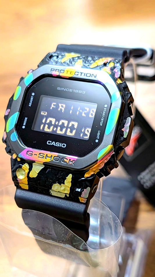 Casio G-Shock GM-5640GEM-1DR digital watch with mineral textured bezel and resin band 40th Anniversary Edition