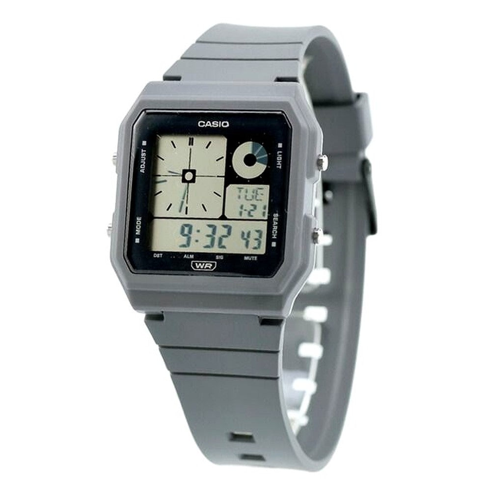Casio Classic Digital Watch for Men LF-20W-8A2DF with black dial and gray resin band