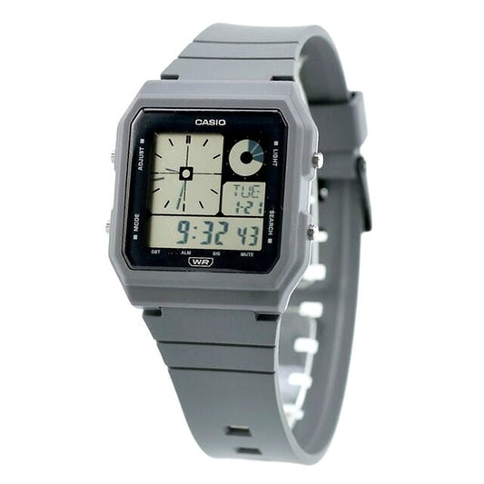 Casio Classic Digital Watch for Men LF-20W-8A2DF with black dial and gray resin band