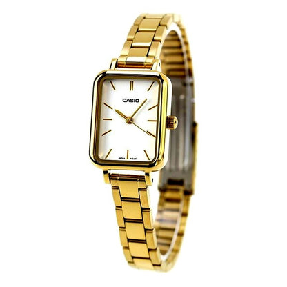 Casio Standard Series wristwatch model LTP-V009G-7EDF with white dial and gold stainless steel band