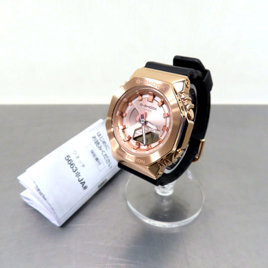Casio G-Shock GM-S2100PG pink gold series wristwatch with digital and analog display