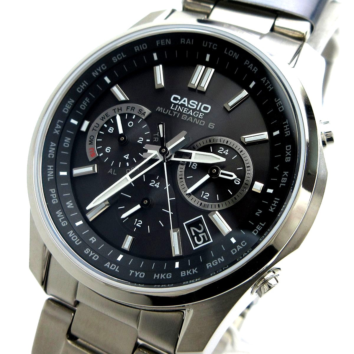 Casio Lineage LIW-M610TSE-1AJF men's solar radio watch with titanium case and black dial