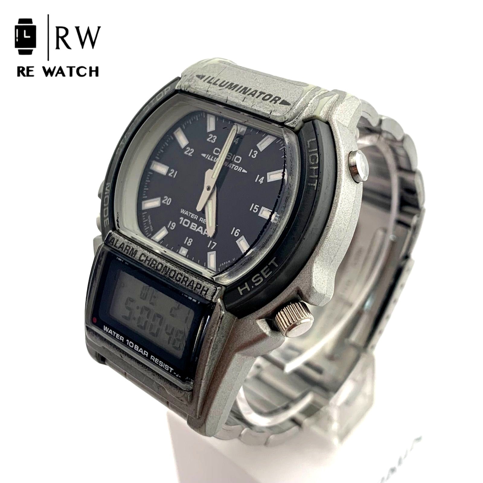 Casio Illuminator AW-61 digital analog watch body only with 10BAR water resistance, Japan import