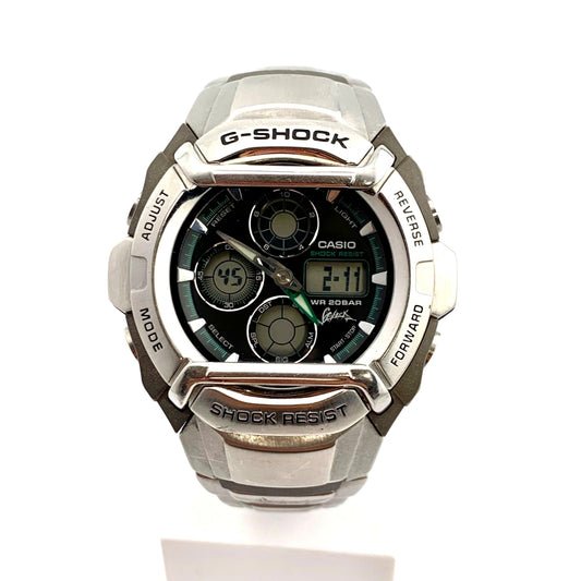 Casio G-Shock G-501XD digital watch with stainless steel body and band, showing front view