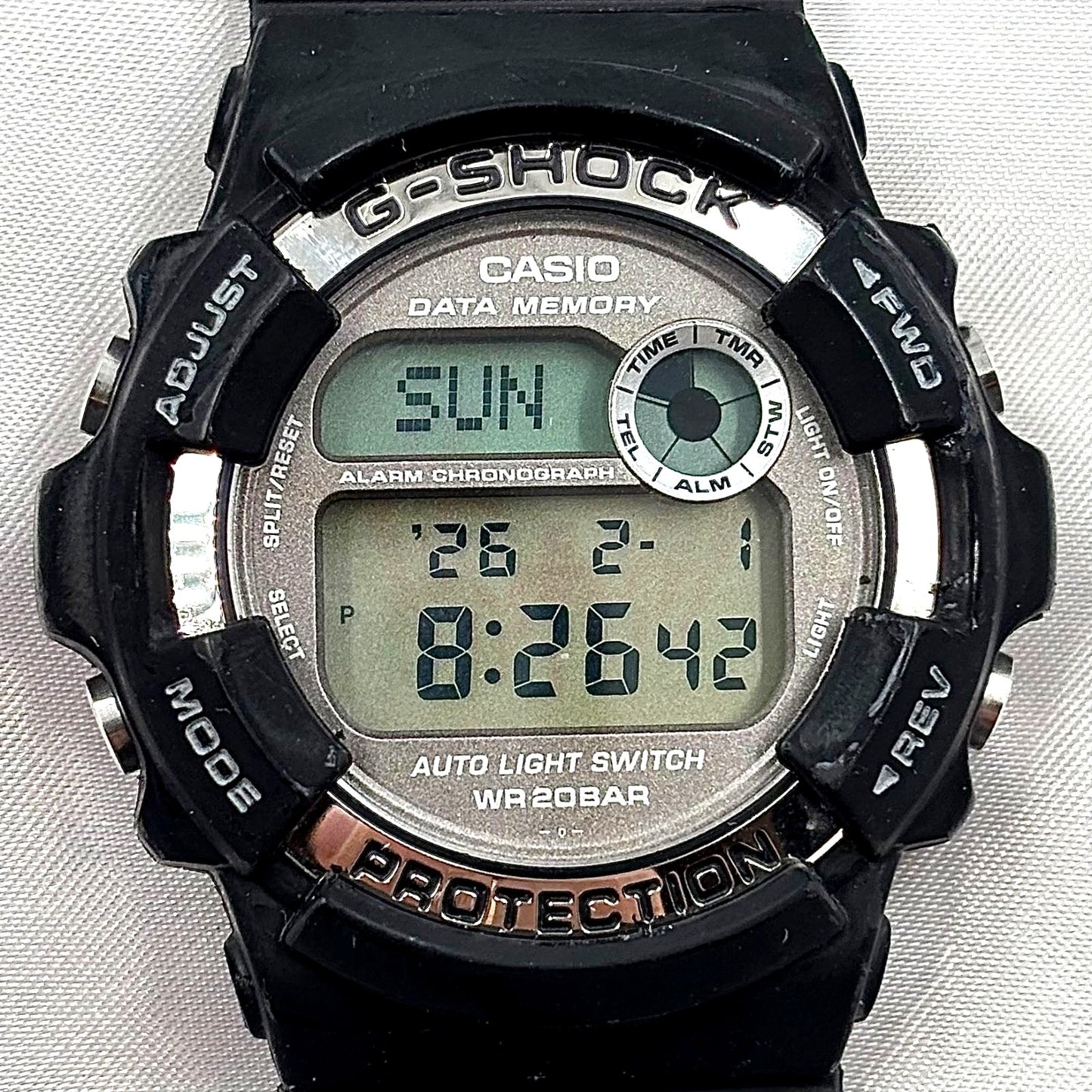 Casio G-Shock DW-9200K digital watch with black band and silver dial water resistant 200 meters Japan import