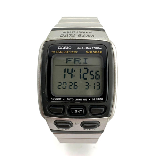Casio DB-37H digital wristwatch with stainless steel case and multiple alarm features