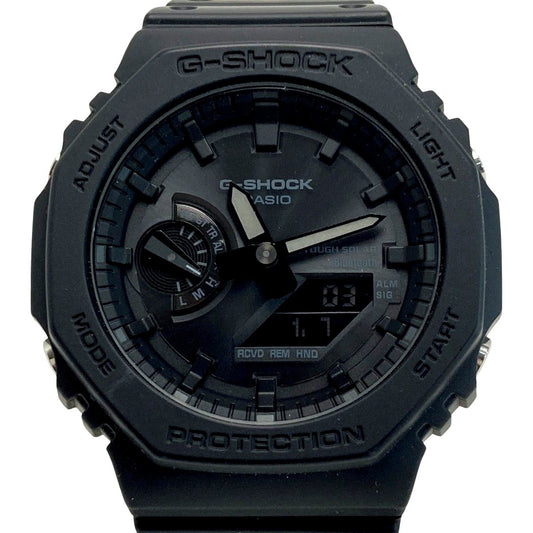 Casio G-Shock 2100 Series GA-B2100-1A1JF solar powered analog-digital men's watch with black display and stainless steel resin case