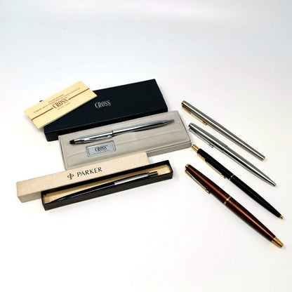 Parker Cross pen and fountain pen set model KK104 with two fountain pens four ballpoint pens and outer box