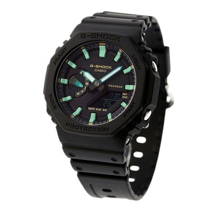 Casio G-Shock GA-2100RC-1ADR wristwatch with black dial, carbon-resin case, and resin band