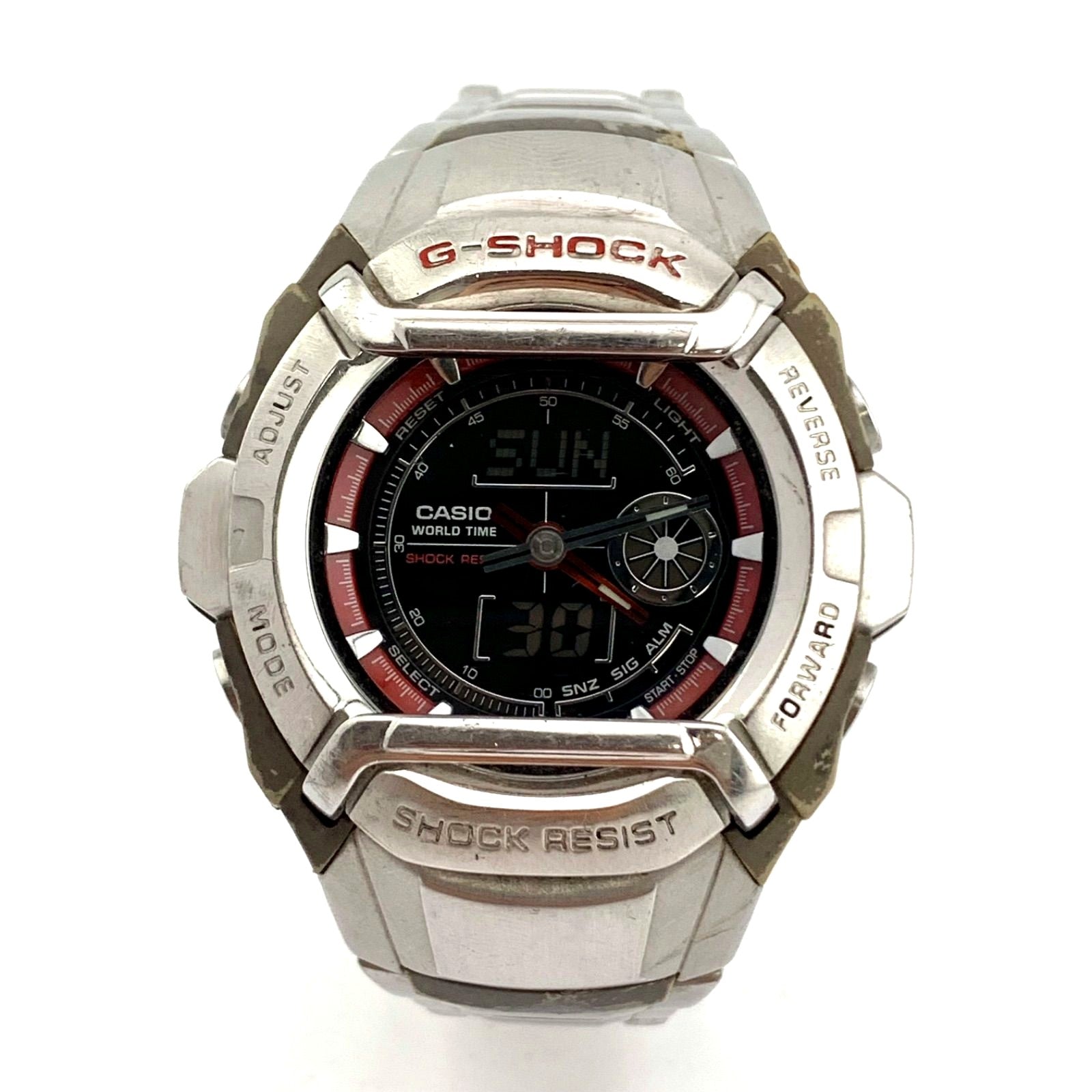 Casio G-Shock G-250D digital watch in silver and black with digital display and durable design