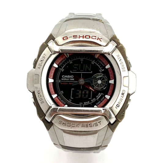 Casio G-Shock G-250D digital watch in silver and black with digital display and durable design