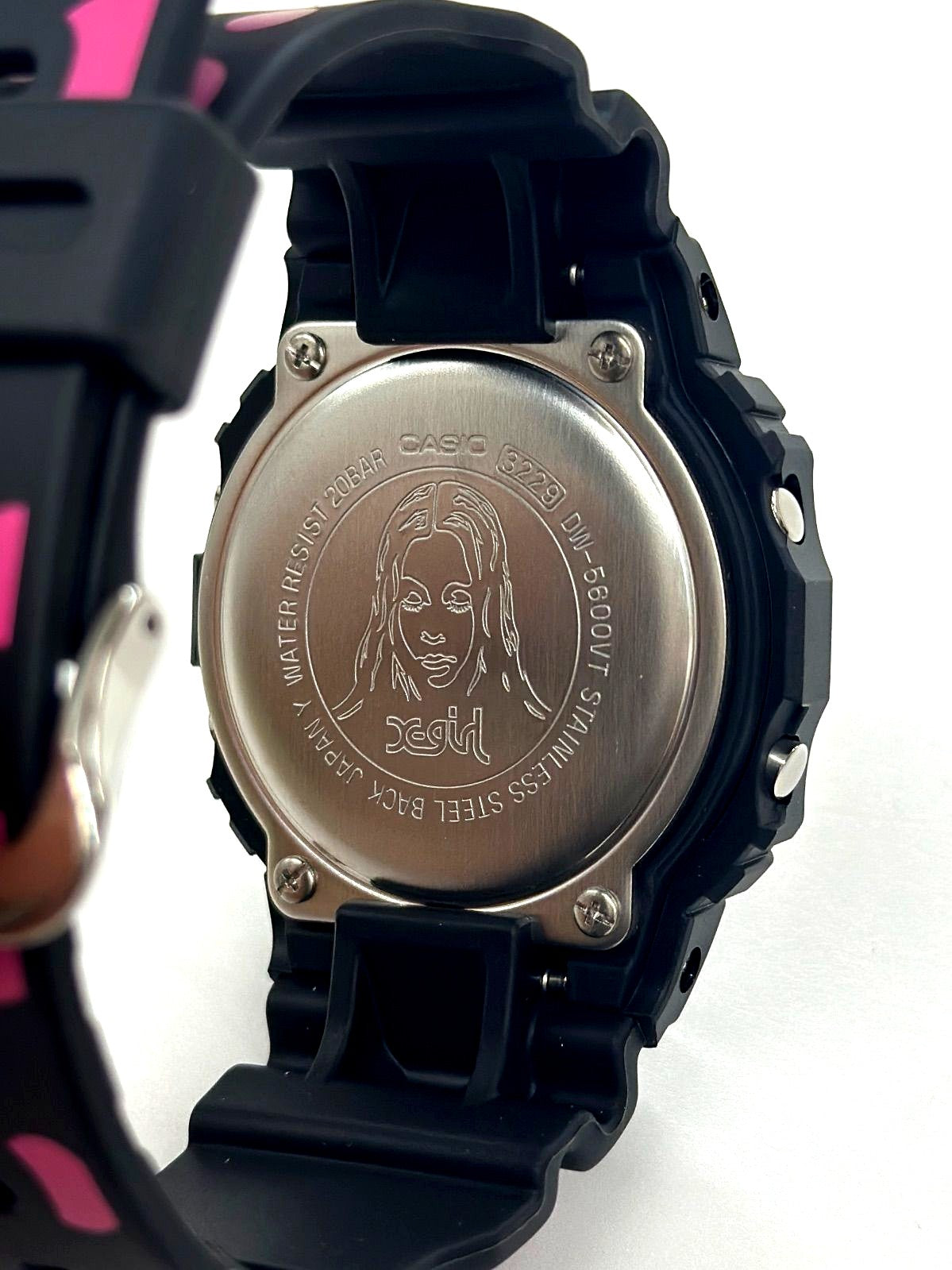 Casio G-shock DW-5600VT 2017 collaboration watch by X-girl and Yayoi Kusama with black and red design
