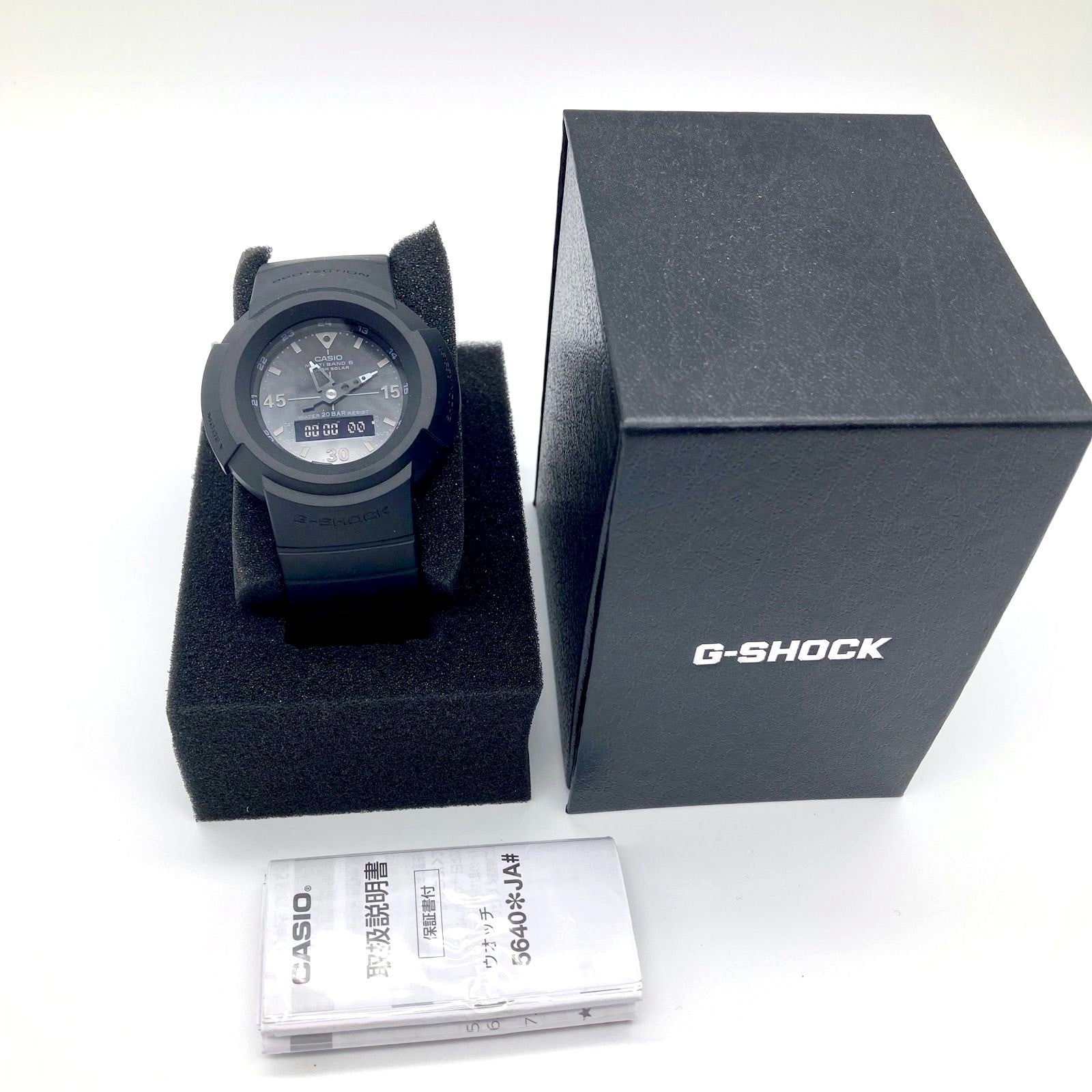 Casio G-Shock AWG-M520BB-1AJF full black radio solar watch with rugged design and digital analog display