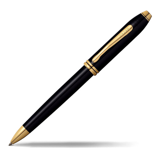 Cross Takumi 572TW black lacquer ballpoint pen with gold-plated clip and oil-based twist mechanism