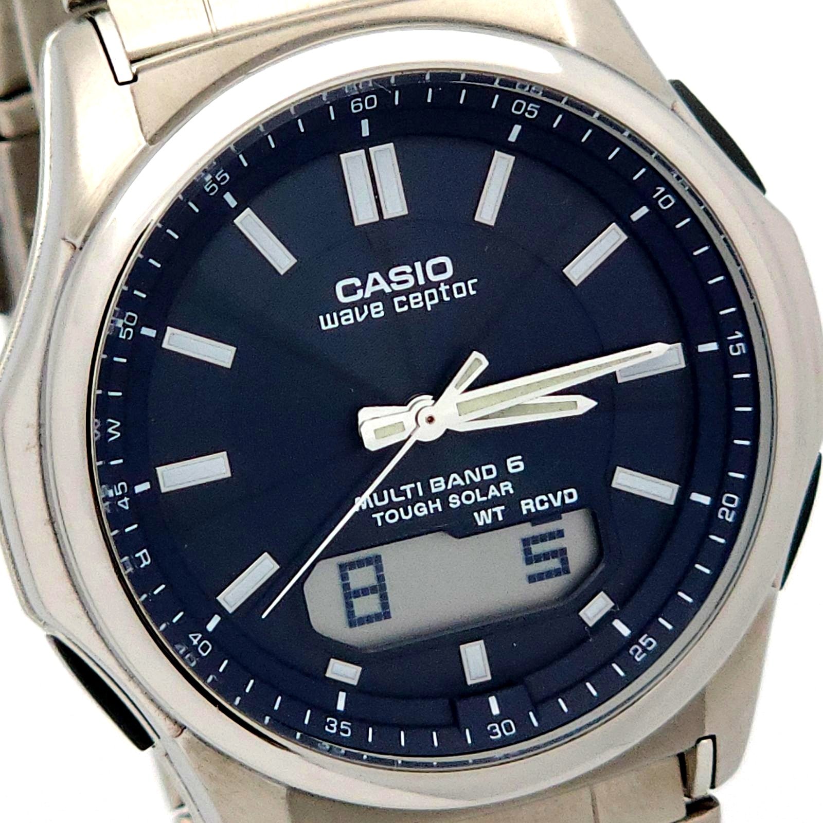 Used Casio Wave Ceptor WVA-M630 Solar Radio-Controlled Watch with 4 cm face and 20 cm band