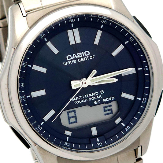 Used Casio Wave Ceptor WVA-M630 Solar Radio-Controlled Watch with 4 cm face and 20 cm band